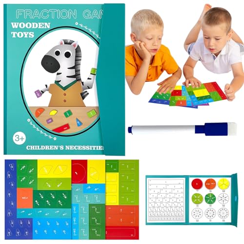 ARONRAVE Magnetic Fraction Tiles und Bruchrechenkreise, Montessori Mathe Spielzeug Arithmetisches Lernspielzeug Bruchrechenteile Math Manipulatives Mathe Spielzeug Kinder (bm) von ARONRAVE