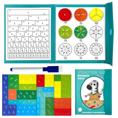 ARONRAVE Bruchrechnen Material Magnetisch, Magnetic Fraction Tiles und Bruchrechenkreise Montessori Mathe Spielzeug Arithmetisches Lernspielzeug Bruchrechenteile Spielzeug Kinder von ARONRAVE