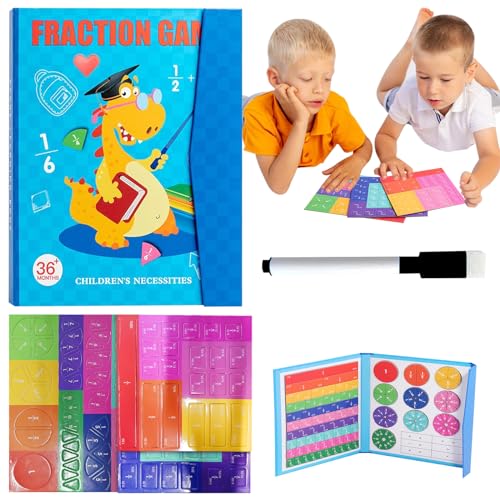 ARONRAVE Magnetic Fraction Tiles und Bruchrechenkreise, Montessori Mathe Spielzeug Arithmetisches Lernspielzeug Bruchrechenteile Math Manipulatives Mathe Spielzeug Kinder (kl) von ARONRAVE