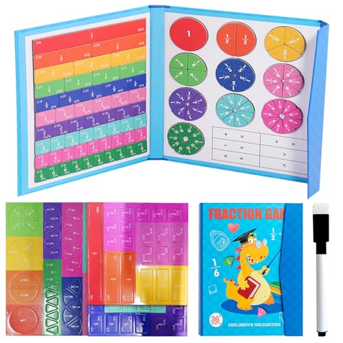 ARONRAVE Bruchrechnen Material Magnetisch Magnetischer Bruchscheiben Demonstrator Montessori Mathe Spielzeug Arithmetisches Lernspielzeug Bruchrechenteile Math Manipulatives Mathe Spielzeug Kinder von ARONRAVE