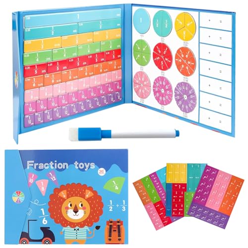 ARONRAVE Magnetic Fraction Tiles und Bruchrechenkreise, Montessori Mathe Spielzeug Arithmetisches Lernspielzeug Bruchrechenteile Math Manipulatives Mathe Spielzeug Kinder von ARONRAVE