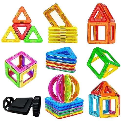 ARONRAVE Magnetische Bausteine, 28 Teile Magnet Spielzeug ab 3 4 5 6 7 8 Jahre Junge Mädchen Kinder Bausatz Montessori Spielzeug für Mädchen Jungen Weihnachten Geburtstags Geschenk von ARONRAVE