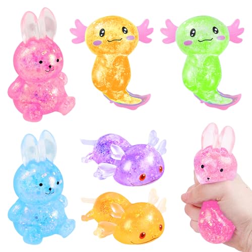 ARONRAVE Animagic Axolotl Spielzeug 6 Stück Axolotl Squeeze Toy Spielzeug Sensorische Spielzeug Autismus Squeeze Spielzeug Antistressspielzeug von ARONRAVE