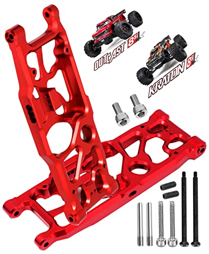 ARRCat Ersatzteil für 1/5 Arrma Outcast 8S BLX/KRATON 8S BLX, 2 Stück Aluminium-Unterarme, Upgrades Teile für 1/5 Arrma KRATON/Outcast 8S BLX, ersetzt ARA330590, Rot (hinten unten) von ARRCat