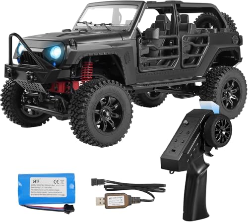 ARRIS 1/12 RC Crawler, MN-128 Offroad-Truck RTR, 4WD RC Rock Crawler mit 2,4-GHz-Fernsteuerung RC Jeep-Modellauto für Erwachsene Hobby-Geschenke (schwarz) von ARRIS