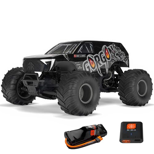 ARRMA 1/10 Gorgon 2WD RTR Monster Truck - Mega 550 14T Bürstenmotor, Spektrum SLT2 2.4GHz, inkl. 3300mAh NiMH Akku & S120 USB-C Ladegerät - Gun Metal von ARRMA