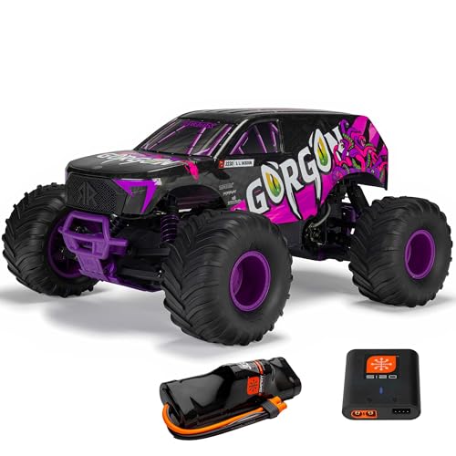 ARRMA 1/10 Gorgon 2WD RTR Monster Truck - Mega 550 14T Bürstenmotor, Spektrum SLT2 2.4GHz, inkl. 3300mAh NiMH Akku & S120 USB-C Ladegerät - Purple von ARRMA