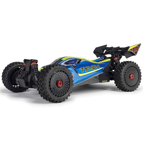 ARRMA RC Car 1/8 Typhon 4X4 223S BLX BRUSHLESS Buggy RTR (Akku und Ladegerät nicht enthalten) mit DSC blau/gelb, ARA4306V4T4 von ARRMA