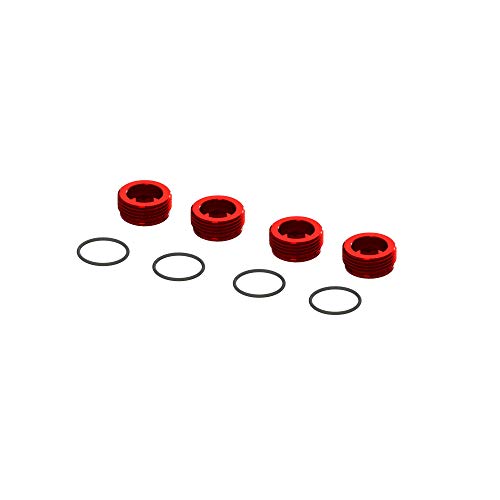Aluminium Radmutter vorne rot (4) mit O-Ringen von ARRMA