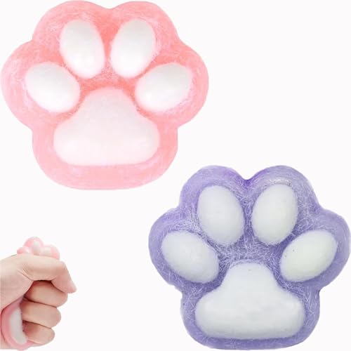 2 x Squishy Katzenpfotenspielzeug, Anti-Stress-Katzenspatte, Fufu Squishy, Squishy Katze, Katzenpfote, Squishy, niedliches und weiches Quetschspielzeug, um Stress zu lindern 2 x Squishy Katzenpfotenspielzeug, Anti-Stress-Katzenspatte, Fufu Squishy, Squishy Katze, Katzenpfote, Squishy, niedliches und weiches Quetschspielzeug, um Stress zu lindern von ARROMI