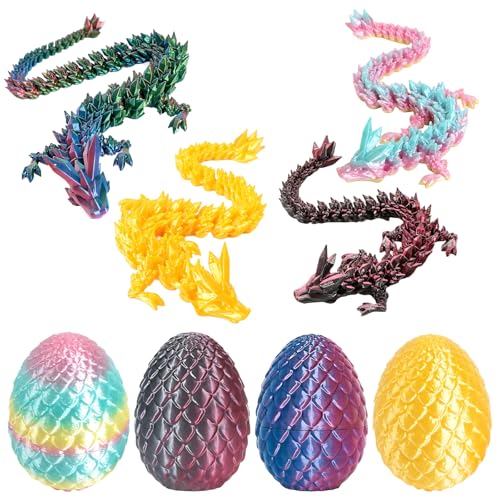 3D-bedrucktes Drachenei-Set mit 4 Innenseiten, Fantasie-Spielzeug für Sammler und Enthusiasten, mit Seidengold, Bonbonfarbe, Rot, Blau, Grün, leuchtet im Dunkeln, Schwarz, Rot 3D-bedrucktes Drachenei-Set mit 4 Innenseiten, Fantasie-Spielzeug für Sammler und Enthusiasten, mit Seidengold, Bonbonfarbe, Rot, Blau, Grün, leuchtet im Dunkeln, Schwarz, Rot von ARROMI