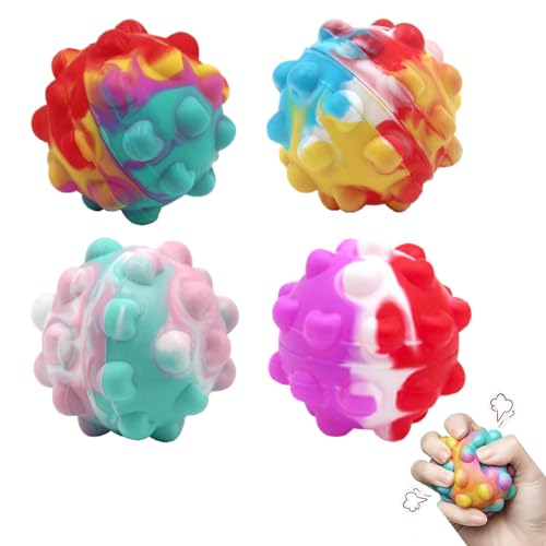 4 Stück Stressball Kinder, Wutball für Kinder, Knautschball, Stressbälle, Antistressball, Stressball Erwachsene, Anti Stress Bälle, Push Bubble Sensorisches Squeeze Spielzeug 4 Stück Stressball Kinder, Wutball für Kinder, Knautschball, Stressbälle, Antistressball, Stressball Erwachsene, Anti Stress Bälle, Push Bubble Sensorisches Squeeze Spielzeug von ARROMI