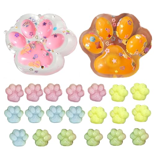 Yoyo Squishy, Squishy Katzenpfote, Squishy, Squeeze Taba Squishy, für Kinder und Erwachsene, Entspannung, Spielzeug, zum Drücken in Form einer Katzenpfote (zufällige Farbe) von ARROMI