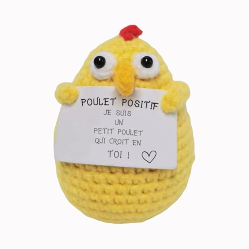 ARROMI Positives Plüschtier, Französisch, Huhn, Pocket Hug, positive emotionale Unterstützung, gestrickt, für Geburtstagsgeschenke ARROMI Positives Plüschtier, Französisch, Huhn, Pocket Hug, positive emotionale Unterstützung, gestrickt, für Geburtstagsgeschenke von ARROMI