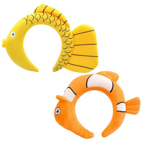 Fisch-Stirnband, Fischhut für Unterwasser-Kostüm, Fischkostüm für Kinder und Erwachsene, Kostümzubehör für Halloween und Rollenspiele, 20 cm x 19 cm, 2 Stück Fisch-Stirnband, Fischhut für Unterwasser-Kostüm, Fischkostüm für Kinder und Erwachsene, Kostümzubehör für Halloween und Rollenspiele, 20 cm x 19 cm, 2 Stück von ARROMI