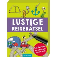 ARSEDITION 133364 Lustige Reiserätsel: 50 Karten mit abwischbarem Stift von ARS EDITION