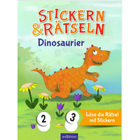 ARSEDITION 135615 Stickern & Rätseln – Dinosaurier von ARS EDITION