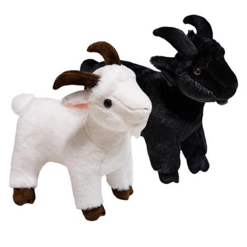 ARSBORUI Ziege Plüschtier 30 cm Ziege Kuscheltier Realistische Ziege Stofftier Kaw-aii Goat Plüschfigur Weich Ziege Plüsch Spielzeug Ziege Plushie Geschenk für Kinder Erwachsene (2pcs) von ARSBORUI