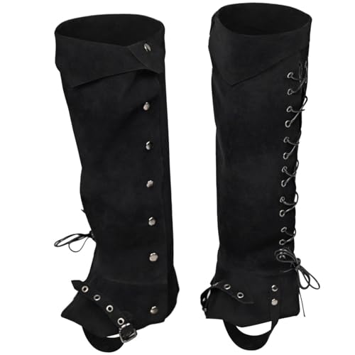 Pirate Stiefelstulpen Vintage Mittelalterliche Stiefelüberzieher Herren Piratenkostüm Beinwickel Wildlederimitat Steampunk Stiefelüberzug Piraten Accessoires für Halloween/Karneval/Cosplay (Schwarz) Pirate Stiefelstulpen Vintage Mittelalterliche Stiefelüberzieher Herren Piratenkostüm Beinwickel Wildlederimitat Steampunk Stiefelüberzug Piraten Accessoires für Halloween/Karneval/Cosplay (Schwarz) von ARSBORUI
