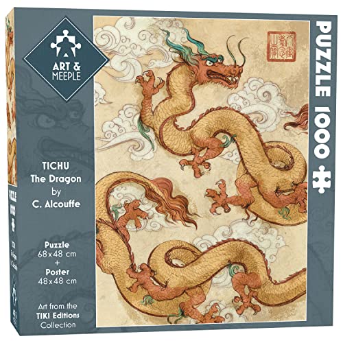ART&Meeple Puzzles 1000 Stück, 68 x 48 cm, hohe Qualität + Poster 48 x 48 cm, Original-Zuschnitt der Teile, Dicker Karton, beidseitig mit Papier 250 g/m² – Tuchu: The Dragon ART&Meeple Puzzles 1000 Stück, 68 x 48 cm, hohe Qualität + Poster 48 x 48 cm, Original-Zuschnitt der Teile, Dicker Karton, beidseitig mit Papier 250 g/m² – Tuchu: The Dragon von ART&Meeple