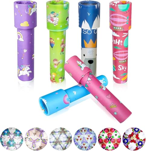 ARTGHJL 6 PCS Klassisches Kaleidoskope, Kaleidoskop Kinder, Vintage Retro-Kaleidoskope Lernspielzeug für Kindergeburtstag, Neujahr, Weihnachten, Vorratsfüller, Schule, Klassenzimmer, Zufällige Farben von ARTGHJL