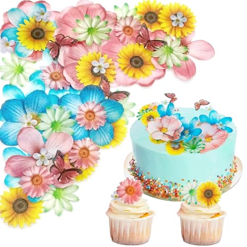 ARTGUTS 55 Stück Essbare Blume Schmetterling Kuchen Topper,Essbare Blumen für Torte,Blume Waffel Papier Cupcake und Geburtstagskuchen Dekorationen,Bunte Essbare Papier Blumen für Hochzeiten Geburtstag ARTGUTS 55 Stück Essbare Blume Schmetterling Kuchen Topper,Essbare Blumen für Torte,Blume Waffel Papier Cupcake und Geburtstagskuchen Dekorationen,Bunte Essbare Papier Blumen für Hochzeiten Geburtstag von ARTGUTS