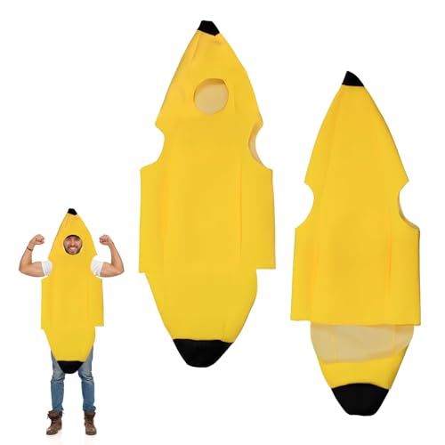 ARTGUTS Bananen kostüm Neuartige Obst Kostüme Lustiges, Lustiges Bananen-Kostüm für Erwachsene und Kinder,Lustig Karneval Halloween Kostüm Banane Kostüm für Erwachsene von ARTGUTS