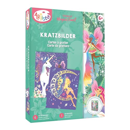 ARTISTA 9301902 Bastelset Kratzbilder, DIY-Kit für Kinder, Kreativset in praktischer Aufbewahrungsbox von ARTISTA