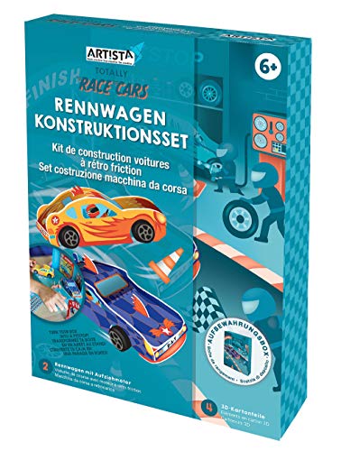 ARTISTA 9301927 Rennwagen Konstruktionsset, DIY-Kit für Kinder, Bastelset, Kreativset in praktischer Aufbewahrungsbox von ARTISTA