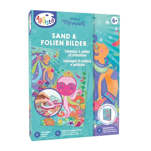 ARTISTA 9301901 Bastelset Sand & Folien Bilder Meerjungfrau, DIY-Kit für Kinder, Kreativset in praktischer Aufbewahrungsbox von ARTISTA