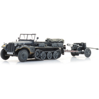 ARTITEC 6870488 H0 Sd.Kfz. 10 + PAK 38, grau - Fertigmodell von ARTITEC
