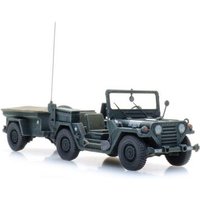 ARTITEC 6870569 H0 US M151 Jeep + M416 trailer Forest green von ARTITEC