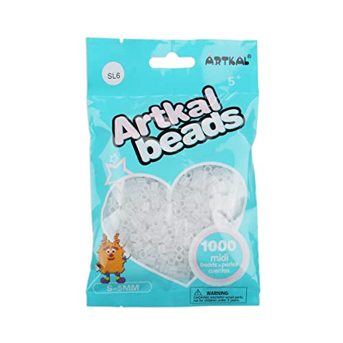ARTKAL® Midi 5 mm Bügelperlen Beads / 1000 Stück / SL06 Glitter White von ARTKAL