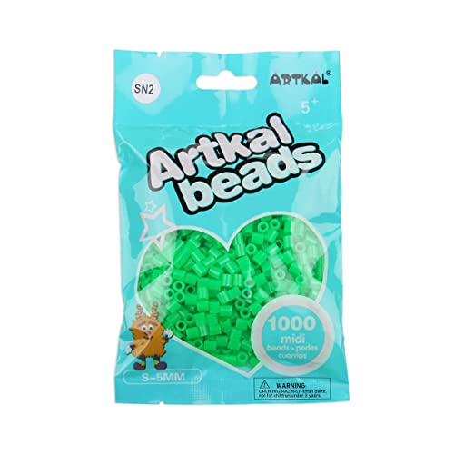 Artkal® Midi 5 mm Bügelperlen Beads / 1000 Stück / SN02 Neon Green von ARTKAL