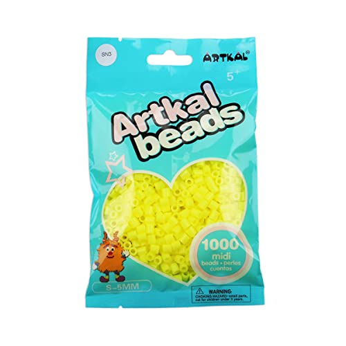 Artkal® Midi 5 mm Bügelperlen Beads / 1000 Stück / SN03 Neon Yellow von ARTKAL