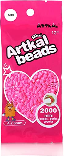 ARTKAL® Mini A Soft 2,6 mm Bügelperlen Beads / 2000 Stück / A08 HOT PINK Steckperlen von ARTKAL