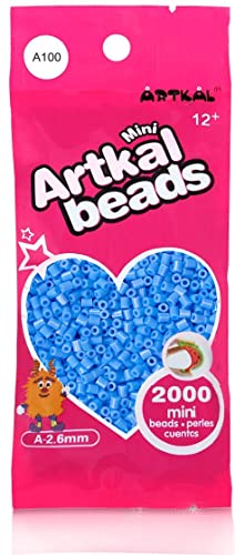 ARTKAL® Mini A Soft 2,6 mm Bügelperlen Beads / 2000 Stück / A100 Electric Blue Steckperlen von ARTKAL