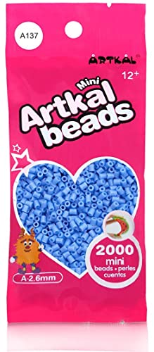 Artkal® Mini A Soft 2,6 mm Bügelperlen Beads / 2000 Stück / A137 Cornflower Blue Steckperlen von ARTKAL
