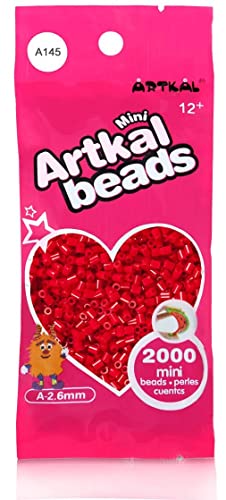 ARTKAL® Mini A Soft 2,6 mm Bügelperlen Beads / 2000 Stück / A145 BLOODROSE RED Steckperlen von ARTKAL