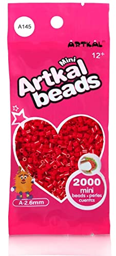 Artkal® Mini A Soft 2,6 mm Bügelperlen Beads / 2000 Stück / A145 BLOODROSE RED Steckperlen von ARTKAL
