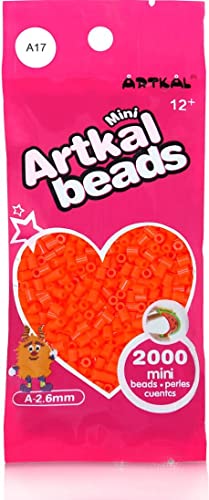 ARTKAL® Mini A Soft 2,6 mm Bügelperlen Beads / 2000 Stück / A17 ORANGE Steckperlen von ARTKAL