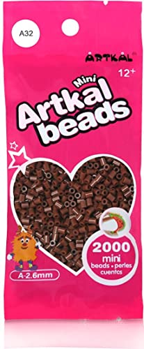 ARTKAL® Mini A Soft 2,6 mm Bügelperlen Beads / 2000 Stück / A32 Brown Steckperlen von ARTKAL