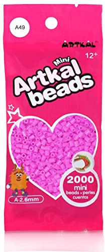 ARTKAL® Mini A Soft 2,6 mm Bügelperlen Beads / 2000 Stück / A49 Rasberry PINK Steckperlen von ARTKAL