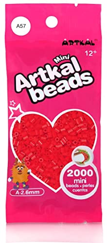 ARTKAL® Mini A Soft 2,6 mm Bügelperlen Beads / 2000 Stück / A57 Fresh RED Steckperlen von ARTKAL