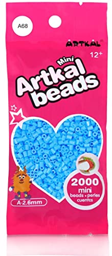 ARTKAL® Mini A Soft 2,6 mm Bügelperlen Beads / 2000 Stück / A68 Toothpaste Blue Steckperlen von ARTKAL