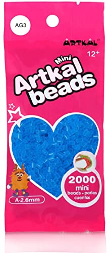 Artkal® Mini A Soft 2,6 mm Bügelperlen Beads / 2000 Stück / AG3 Light Blue Steckperlen von ARTKAL