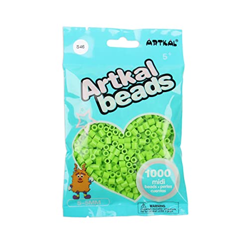 Artkal® Midi 5 mm Bügelperlen Beads / 1000 Stück/S-046 Bright Green von ARTKAL