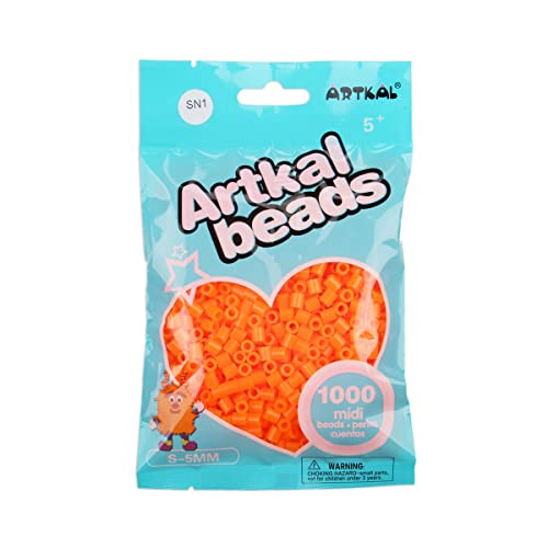 Artkal® Midi 5 mm Bügelperlen Beads / 1000 Stück / SN01 Neon Orange von ARTKAL