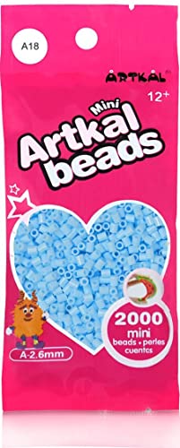 Artkal® Mini A Soft 2,6 mm Bügelperlen Beads / 2000 Stück / A18 Sky Blue Steckperlen von ARTKAL