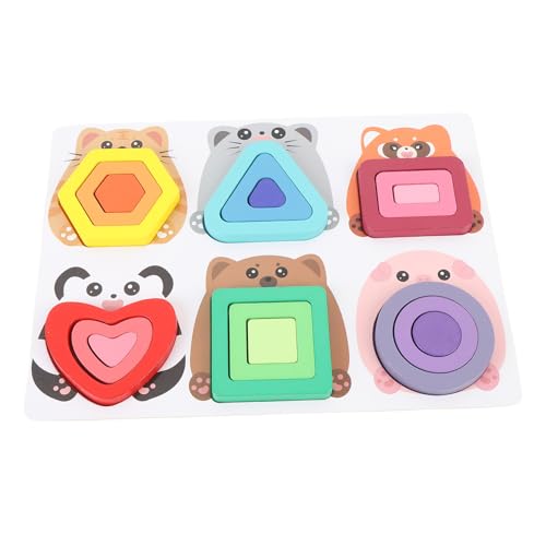 Artoct -Holzrätsel Tiermuster Geometrische Paneelen Interaktive Vorschulpädagogik -Puzzlespielzeug von ARTOCT